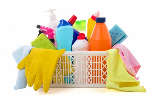 Domestic cleaner working in a kitchen in Edgware