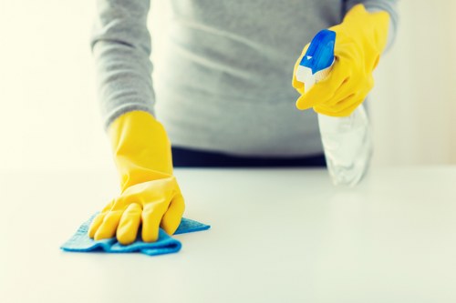 Deep cleaning tiled flooring with attention to grout lines