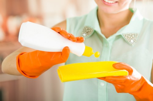 Cleaning desks, kitchens, and communal areas in an Edgware office