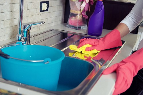 Safe handling and disposal procedures used during oven cleaning