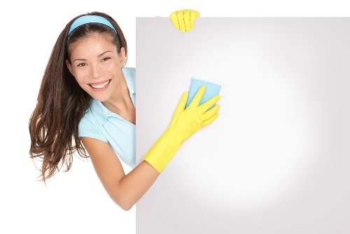 Professional cleaner handling a kitchen deep clean